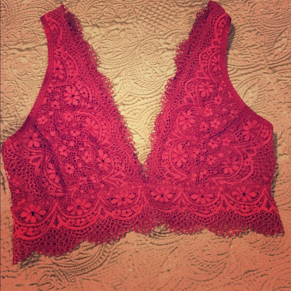 VS red lace bralette