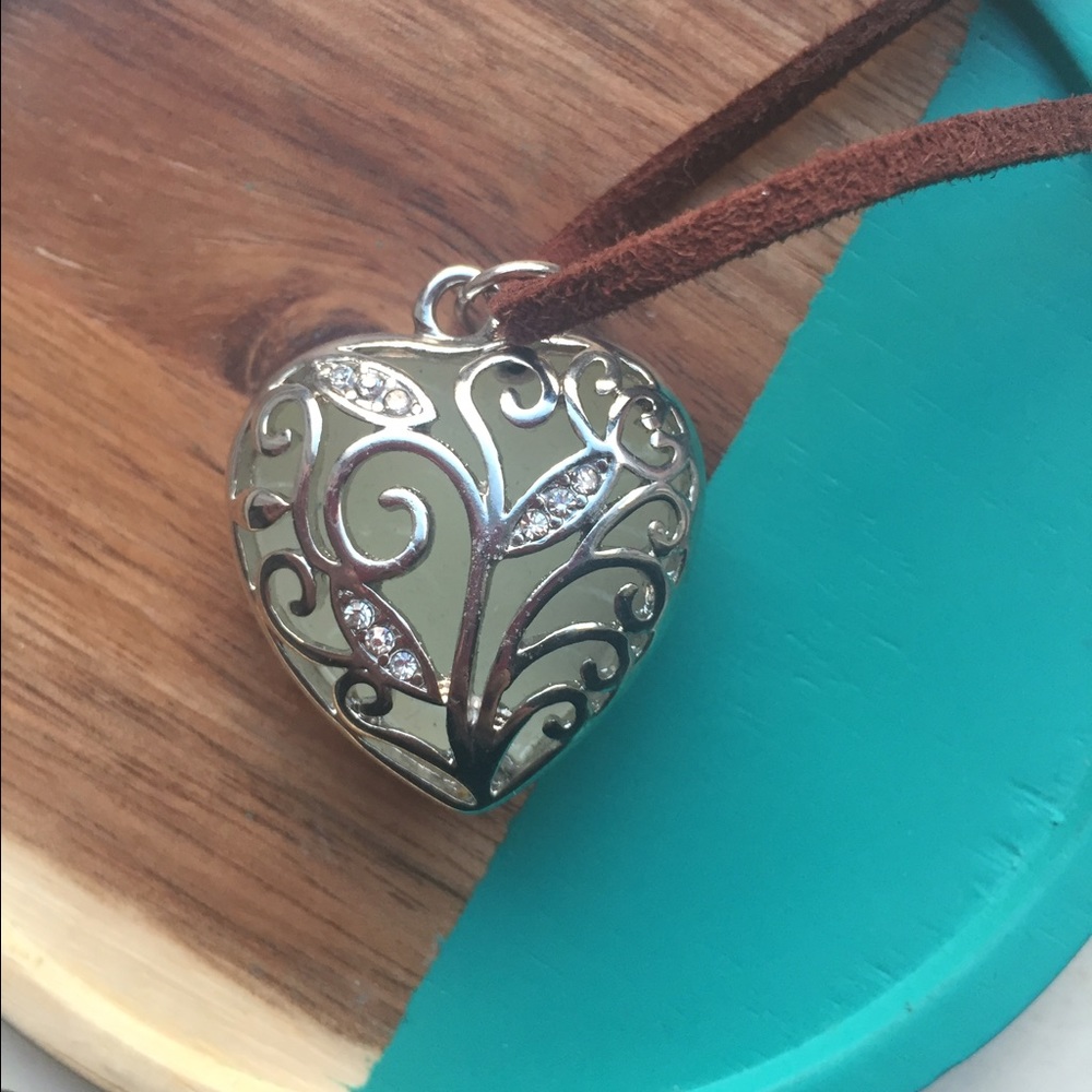 Heart Shaped Necklace--Glows in the dark!