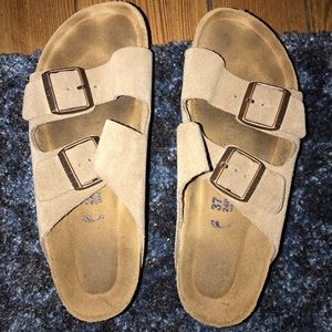 Tan Birkenstocks, hardly worn ever.