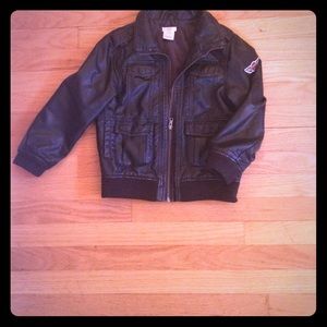 Toddler Dark brown leather jacket