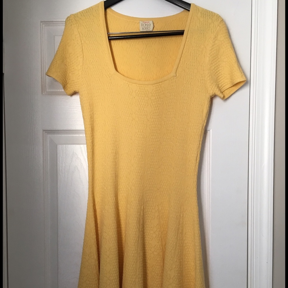 TORN by RONNY KOBO Knit Yellow Dress