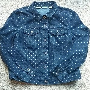 Liz Claiborne Denim Polka Dot Jacket
