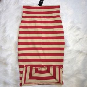 Bebe stripped knit midi skirt.