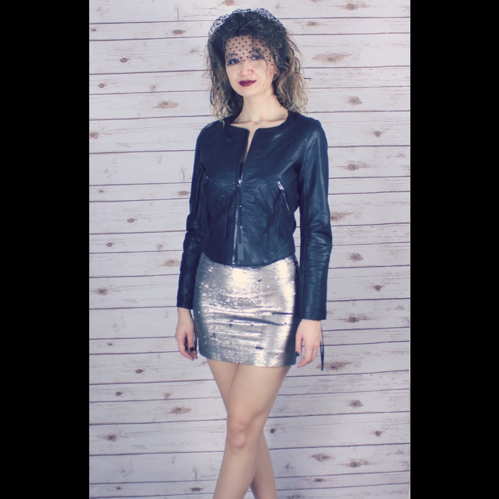 ❌SOLD❌ BLANKNYC Leather Crop Embroidered Jacket