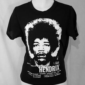 Jimmi hendrix concert portrait texas art music black large tshirt