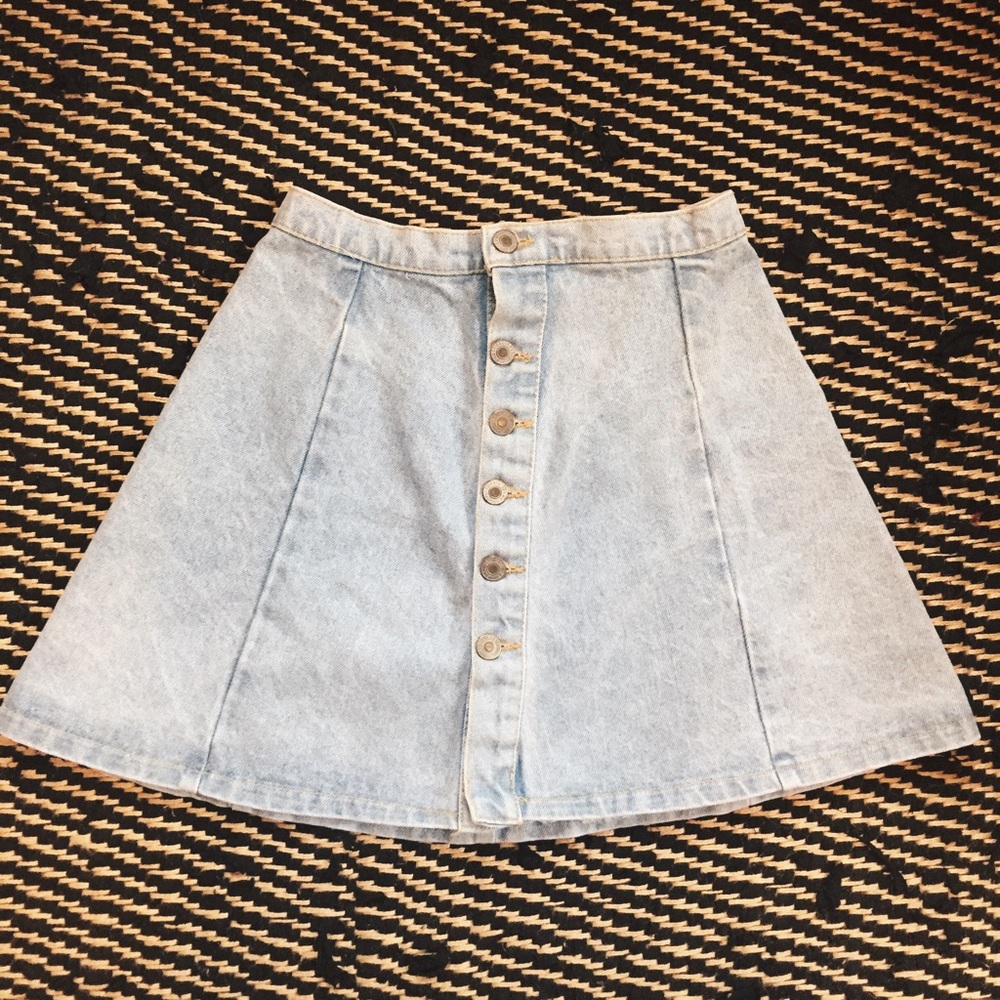 J Galt Button Up Denim Mini Skirt