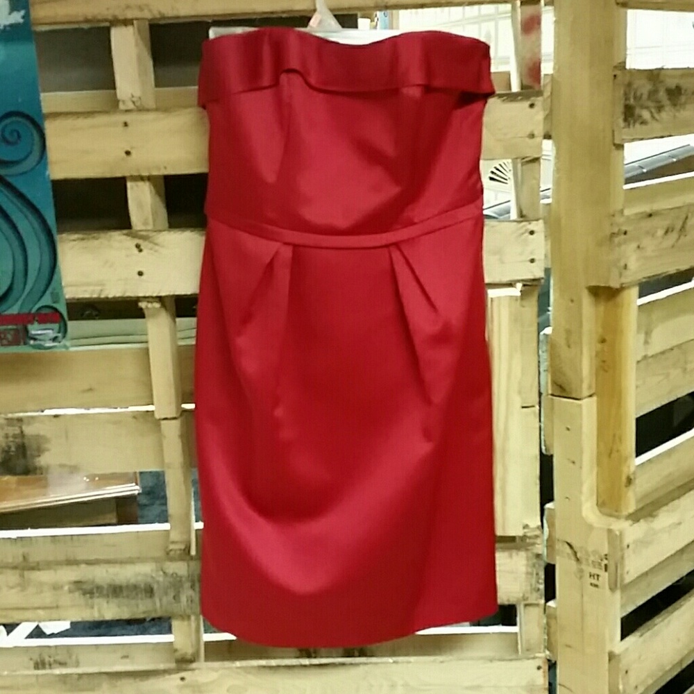 Cherry red bridesmaid dress