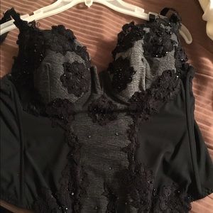 Beaded lace corset top