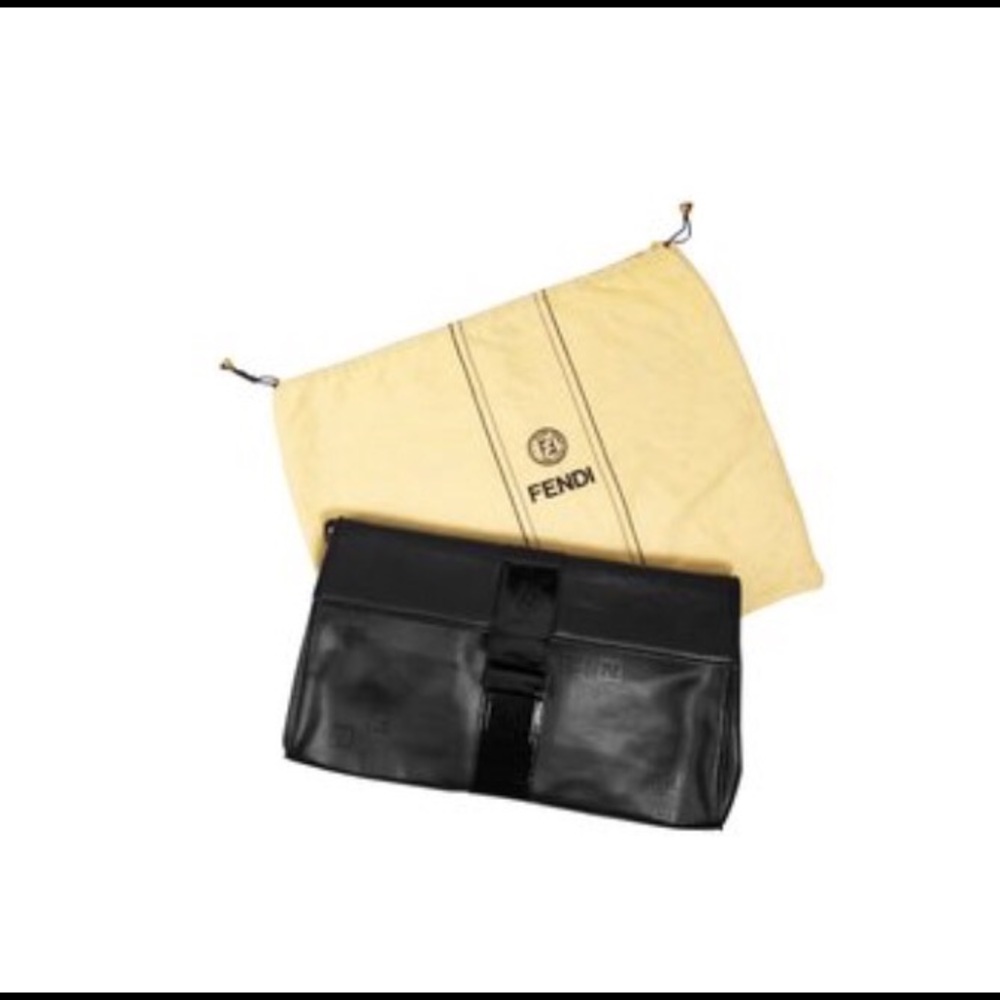 Fendi Vintage Black Clutch Handbag