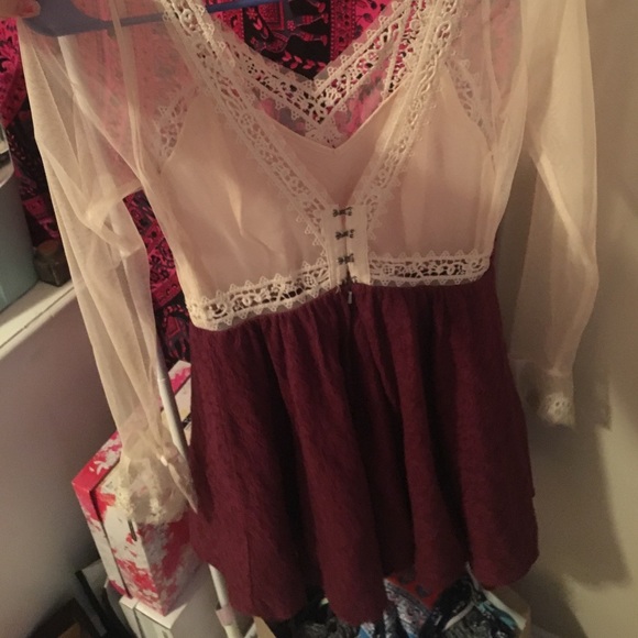 Free people long sleeve mesh dress - Picture 2 of 4