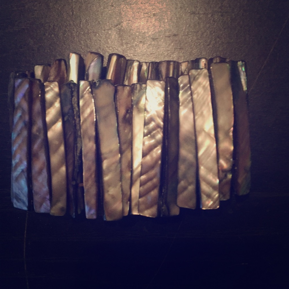 Glass shell cuff bracelet