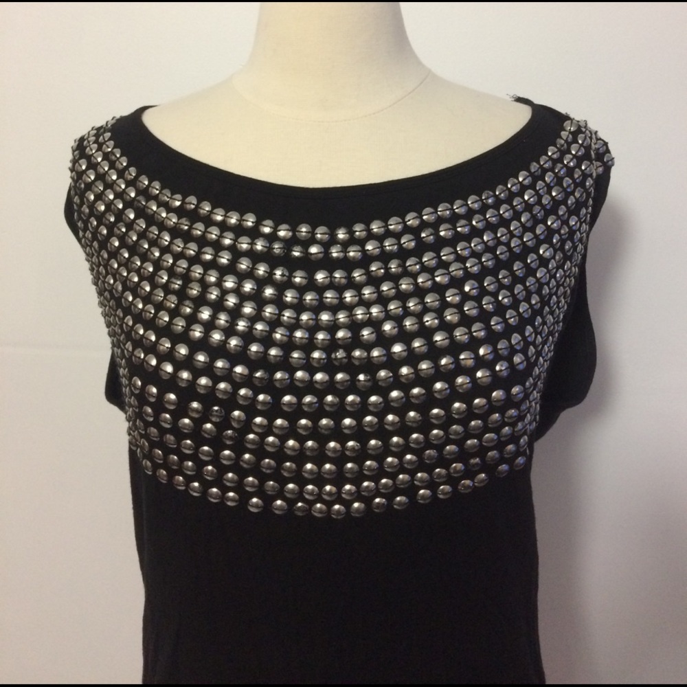 Studded Top with draped open back