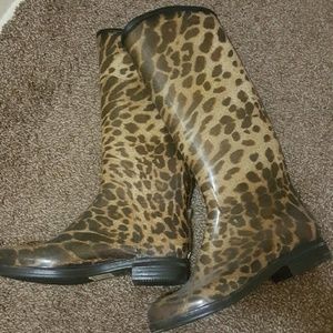 d?v animal print tall rain boots