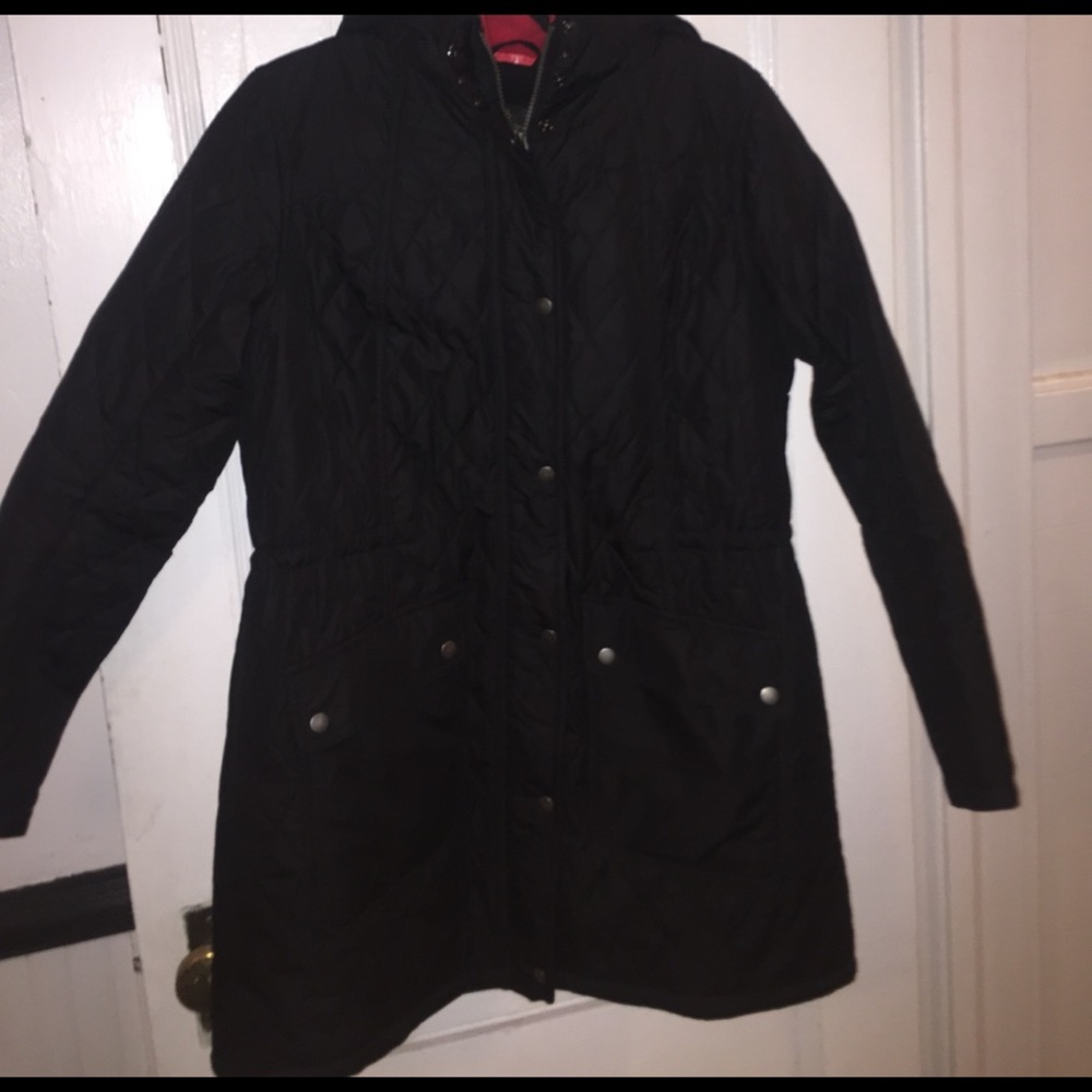 Barbour quilted parka black worn once