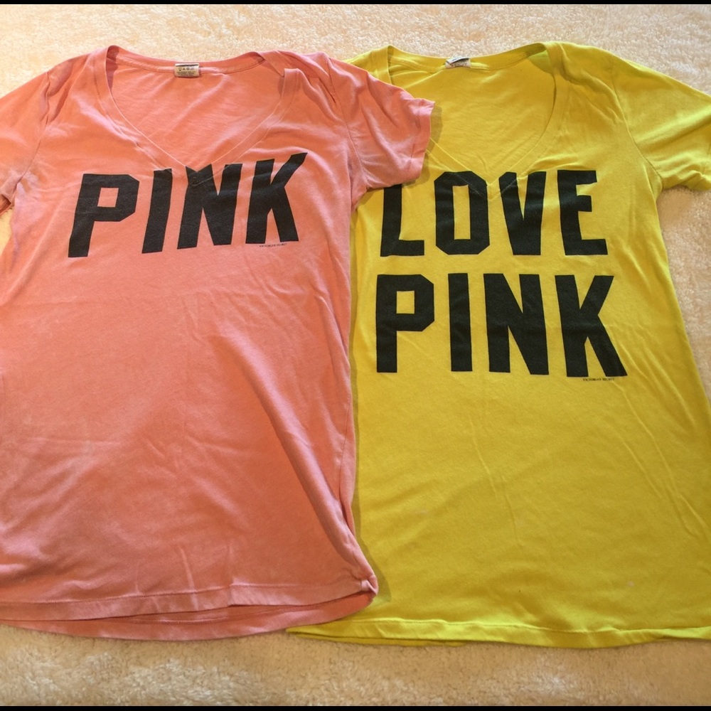 Lot of 2 PINK Victoria Secret t shirts