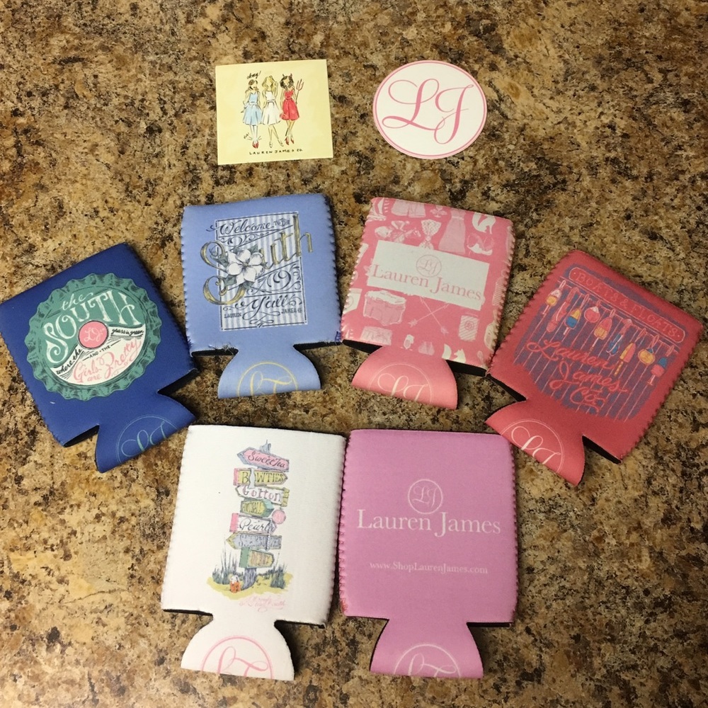Lauren James koozies and stickers
