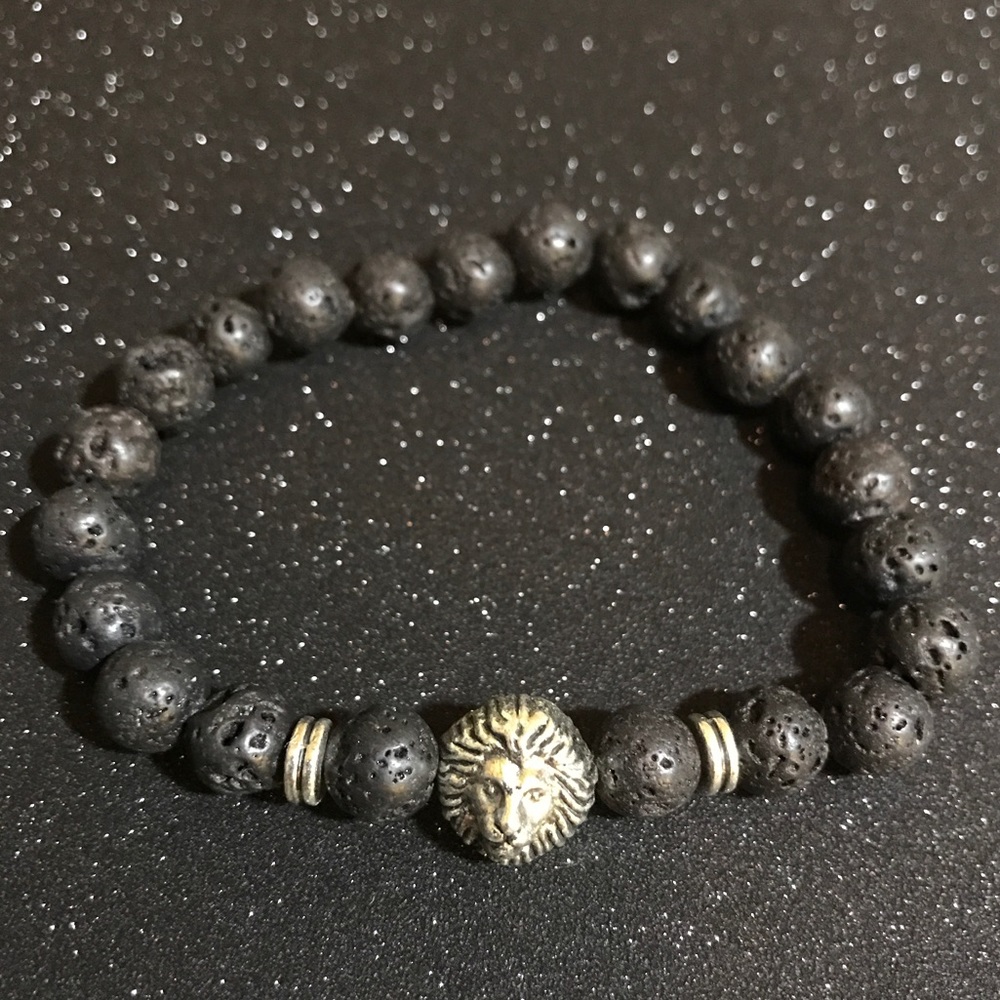 Unisex Lava Rock Beaded Chakra Balance Bracelet