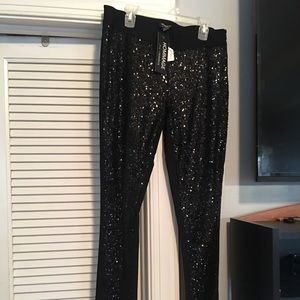 Black sequined pants