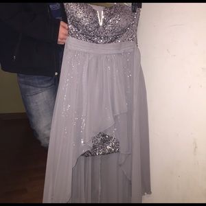 Grey high low homecoming dress