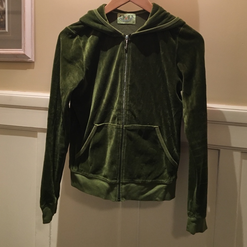 Olive green velour Juicy Courture hoodie