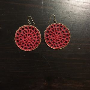 Pink crochet earrings