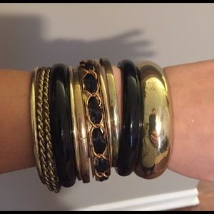 Black and gold bangles
