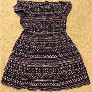 Forever 21 Navy Blue and Pink Dress