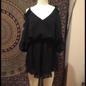 Black ruffle Romper