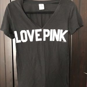 VS PINK black short sleeve shirt