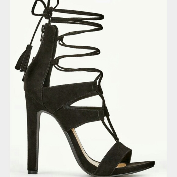 Just Fab Black Strap Ups - Picture 2 of 3