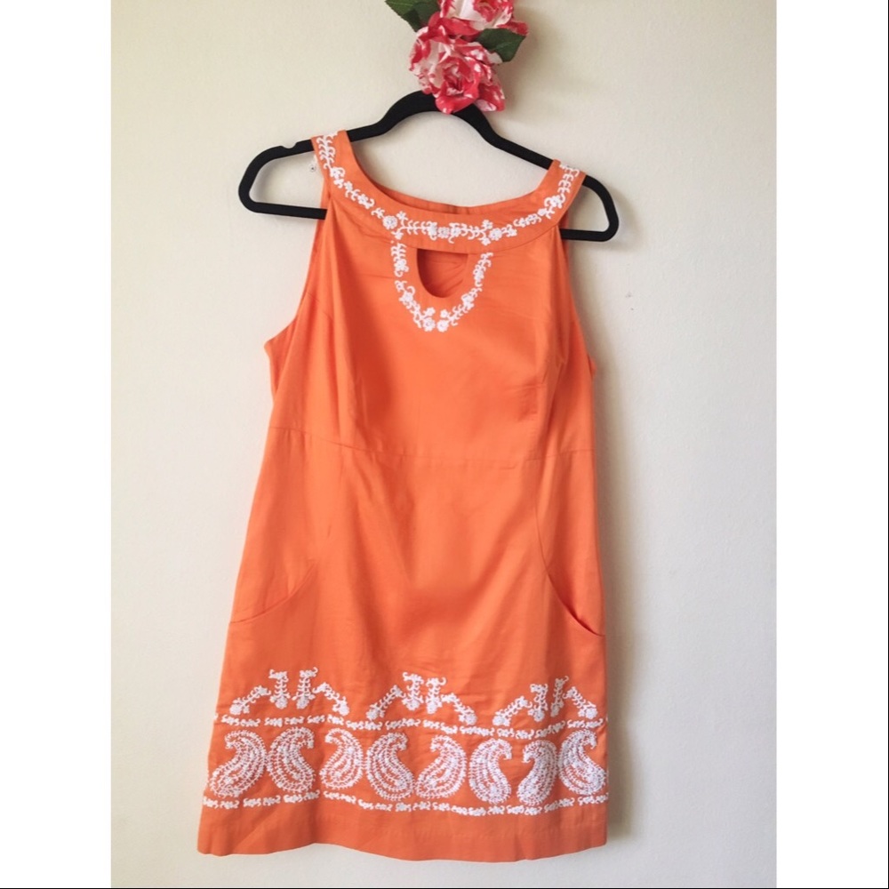 Lily Pulitzer Orange Embroidered Dress