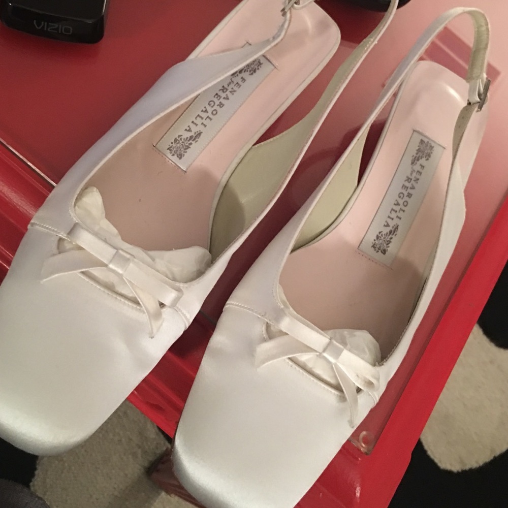 Fernaroli for regalia white wedding shoes