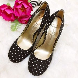 Jessica Simpson Polka Dot Black/White Dress Pumps