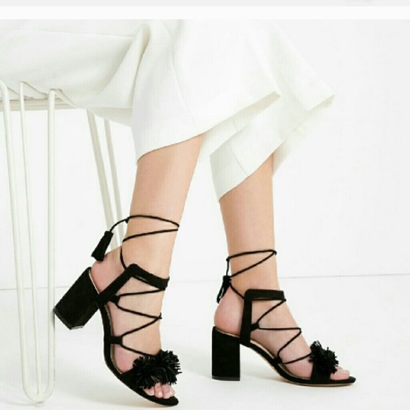 Zara Shoes - ♦️♦️Final ZARA Black Lace Up Heels Gorgeous