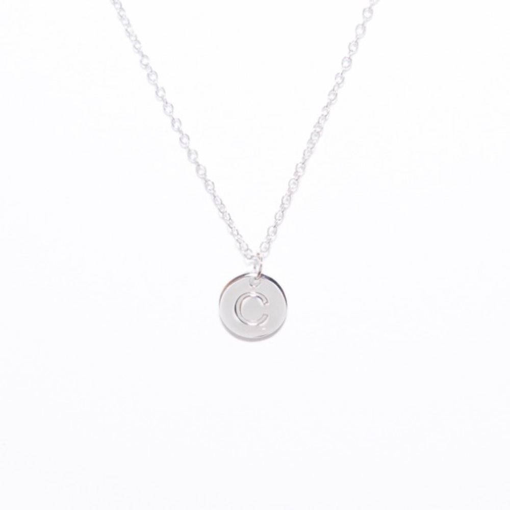 C initial Necklace sterling silver necklace
