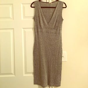 Gray ribbed dress