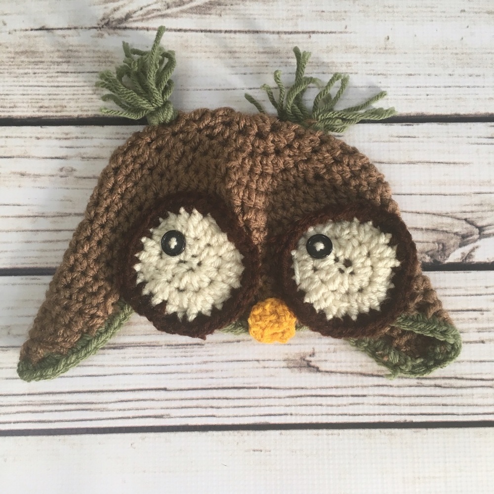 Adorable Baby Owl Crocheted Hat. HANDMADE 🦉
