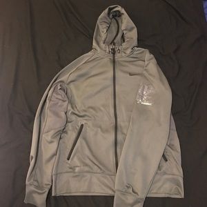 Grey Nike zip up hoodie