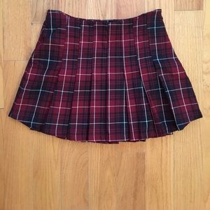 Plaid red/white mini skirt