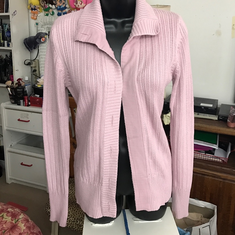 Blush Pink Collar Cardigan Outerwear