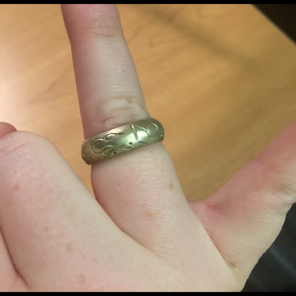vintage aztec writing ring
