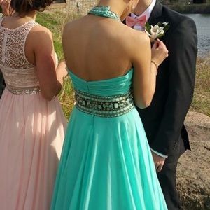 Beautiful teal prom dress