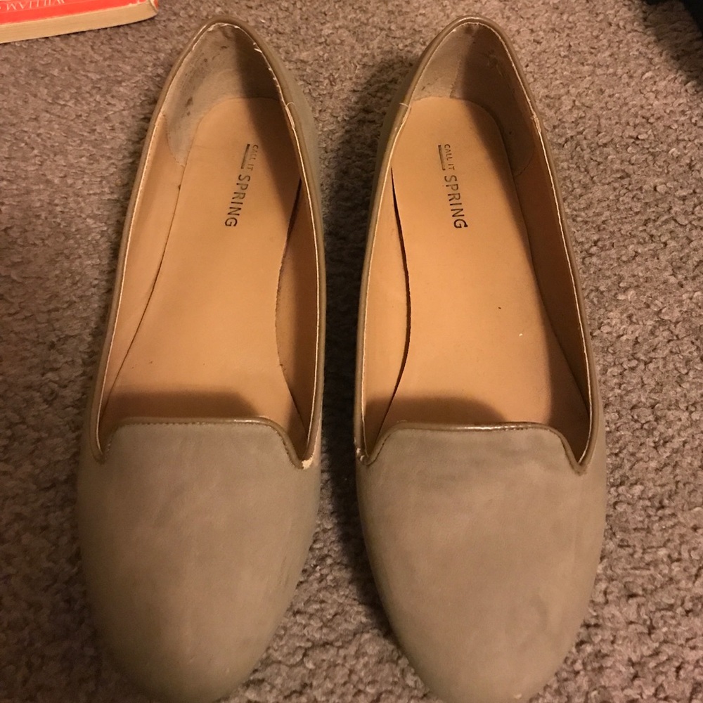 Beige flats