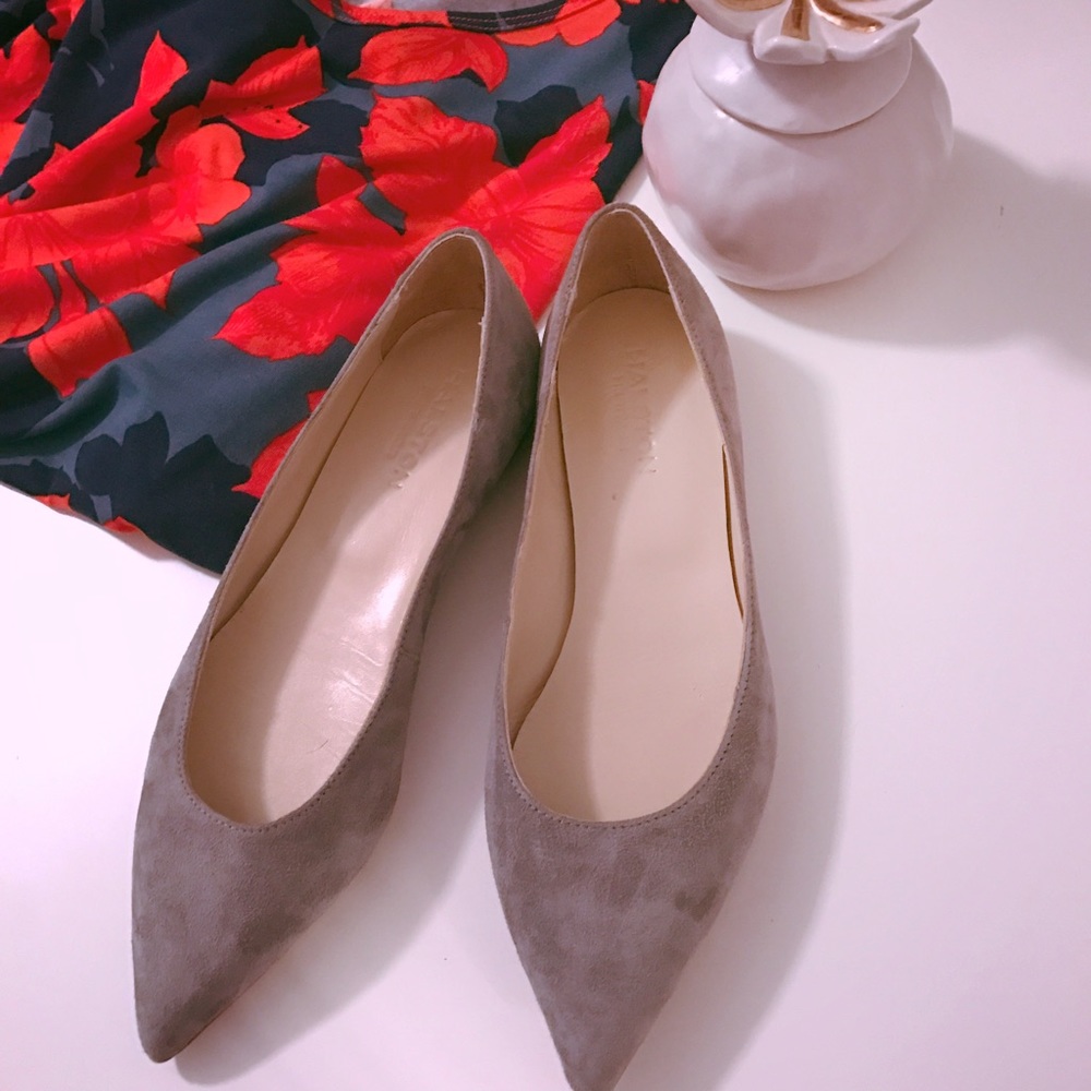 Halston Heritage Suede Point-toe Flats