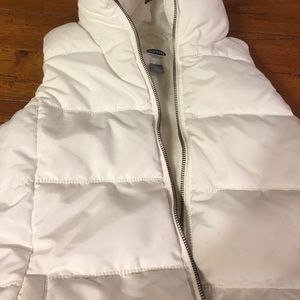 White puffer vest