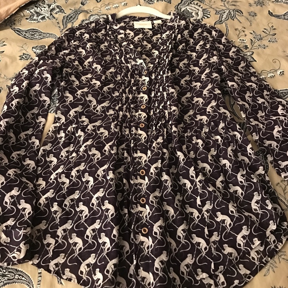 Anthropologie monkey blouse