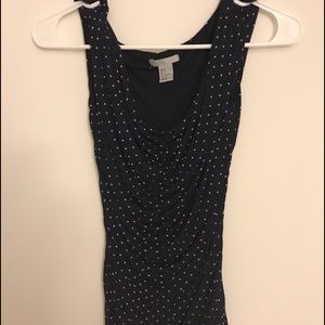 H and m navy blue polka dot sleeveless top