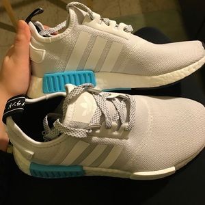 Adidas NMD R1 White/Bright Cyan