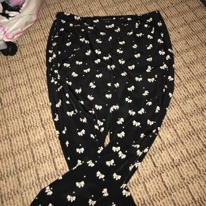 Black bow trouser silk pants size 12