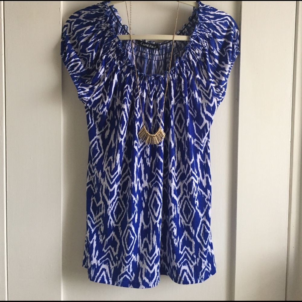 Carol Rose Blue and White Top
